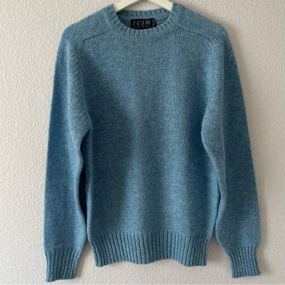 VTG CSM Men's Knit Shetland Wool Blend Crew Neck Sweater, Sz M - Picture 3 of 10